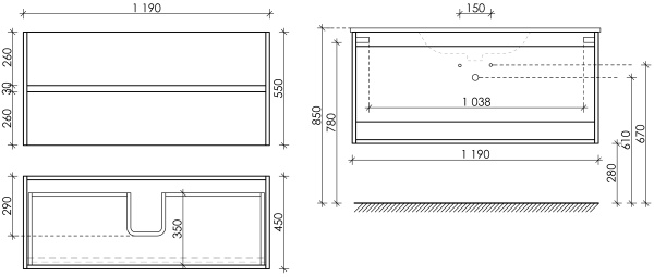Тумба под раковину Sancos  Urban UR120-1EG дуб галифакс натуральный
